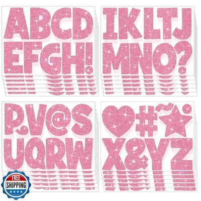 216 Pcs Bulletin Board Letters 24 Sheets Large Letter Stickers Glitter 4 Inch - Image 1 of 4