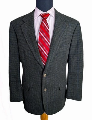 Abrigo Deportivo De Colección Brooks Brothers 100% Camelhair Verde Pata de Gallo Azul Cuadros 42S Foto 1 de 4