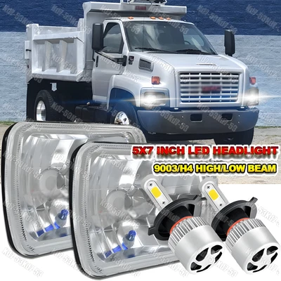 Faros cuadrados de haz alto bajo para GMC Safari C6500 C7500 Topkick DOT 5X7" 7x6" Foto 1 de 4