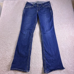 Pantalones de mezclilla Ariat Real para mujer 32R *34x31* corte bota tiro medio bordados elásticos occidentales - Imagen 1 de 13