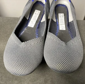 Rothys Damenschuhe flache Schuhe Größe 6 grau runde Spitze Slipper flache Schuhe ohne Einlegesohlen edel - Bild 1 von 12