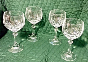 Set of 4 Schott Zwiesel Gardone Cut Crystal Wine Glasses / 6 1/2" Tall - Picture 1 of 6