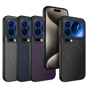 Carbon fiber Texture Leather Back Cover Case For Xiaomi 17 Pro Max / 17 Pro 5G - Picture 1 of 27