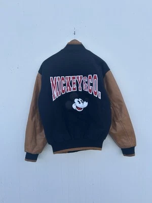 Mickey Mouse Mickey & Co. Disney años 90 de colección Chaqueta de cuero de lana talla S Foto 1 de 3