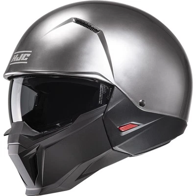 Motorrad Helm M - HJC i20 Solid Jethelm mit Sonnenblende - Hyper silber - Bild 1 von 4