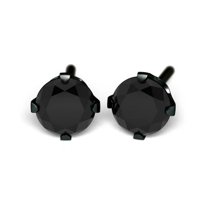STUDEX Ohrstecker Ø4mm schwarz Cubic Zirkonia Chirurgenstahl antiallergisch - Bild 1 von 2