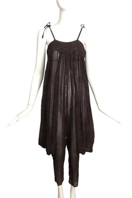 ADINI-1970s Printed Rayon Harem Jumpsuit, Size 8 - Photo 1/4