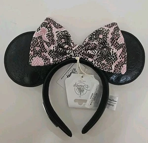 Disney Parks Loungefly New Animal Print Minnie Mouse Bow Ears Headband One Size - Picture 1 of 7