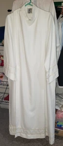 PRIEST CLERGY SERVER FRONT WRAP ALB CHAGALL DESIGN 57" LONG SZ MED IMPERFECT - Picture 1 of 9