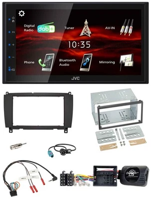 JVC USB Bluetooth Lenkrad DAB 2DIN Autoradio für Mercedes CLK A209 C209 2004-201 - Bild 1 von 4