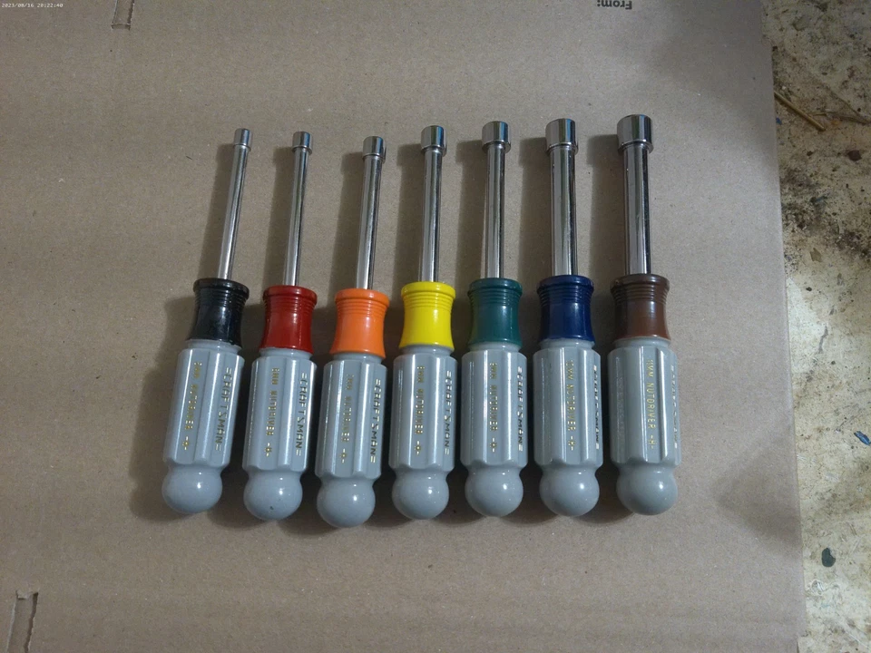 VINTAGE NOS CRAFTSMAN TOOLS 94197 METRIC 7 pc HOLLOW SHAFT NUT DRIVER SET USA - Image 1 of 1