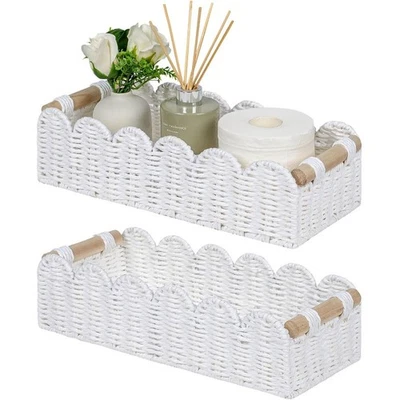 Cesta decorativa festoneada CubesLand para salón, hogar, baño Foto 1 de 4