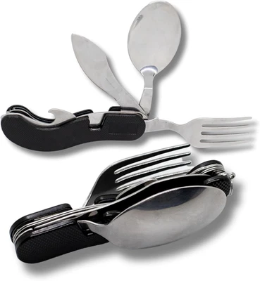 Stainless Steel Camping Cutlery and Kitchen Utensil Set - Image 1 of 4