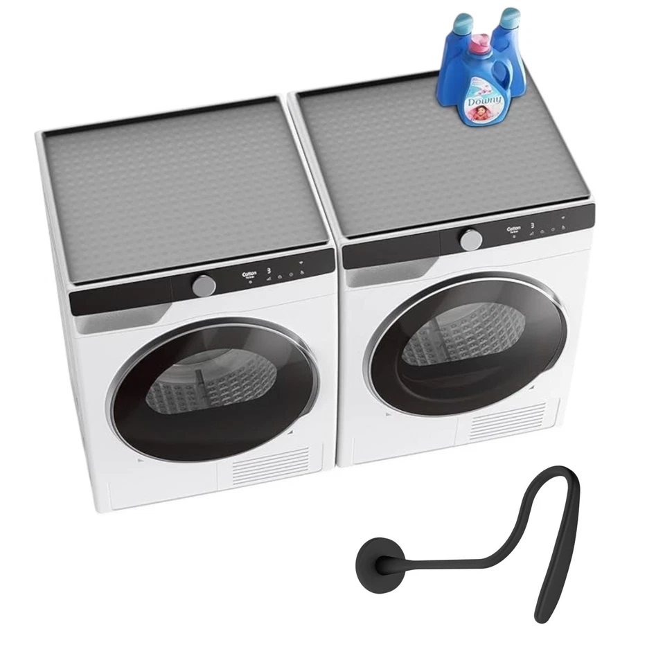 2 Pack Silicone Washer & Dryer Top Protector Mat + Washer Door Prop Magnetic Fle - Image 1 of 4