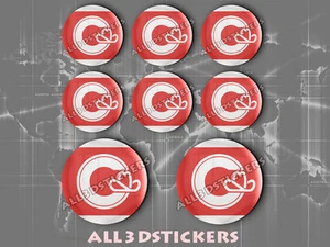 8 x Pegatinas Redondas 3D Relieve Bandera Calgary - Todas las Banderas - Imagen 1 de 1