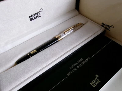 Montblanc Meisterstuck Solitaire Doue 1441 Pluma Estilográfica Plata de Ley Tapa Nombre Foto 1 de 4
