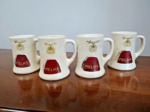 ROSEVILLE KERAMIK MELHA SHRINERS CREMEGESCHIRR TASSE 4ER-SET - Bild 1 von 11