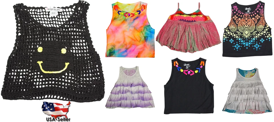 Цветы на Zoe девочек без рукавов укороченный Майка рубашка - Изображение 1 из 1