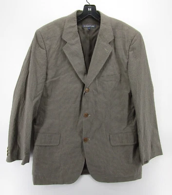 VINTAGE Structure Blazer Men 42 Gray Blue Jacket Sport Coat Plaid Preppy 90s - Image 1 of 4