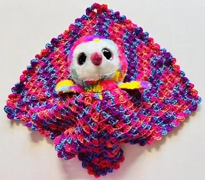 Búho Pájaro Peluche AMOROSO HECHO A MANO CrocheT Bebé Seguridad Manta Falda Unisex Regalo - Imagen 1 de 6