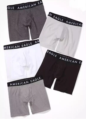AMERICAN EAGLE Cuecas Boxer Masculinas 5-PACOTE Tamanho Pequeno 6” AEO Elástico Macio Novo com etiquetas - Imagem 1 de 4