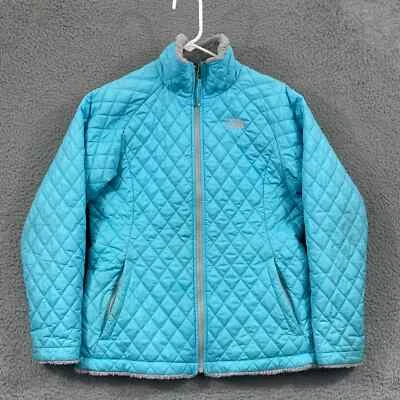 The North Face Jacket Girls XL Reversible Fleece Fuzzy Outdoors Hiking Youth - Image 1 of 4