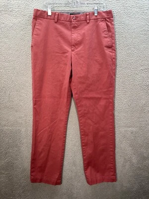 Calça masculina Banana Republic 36x32 vermelha Aiden reta chino frente plana preppy - Imagem 1 de 4