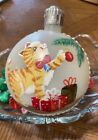 Cat Playing W/ Ornament Kristy Christmas Ornament  Merry Christmas On Other Side