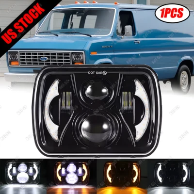 7x6" 5x7" LED Headlight Hi-Lo Beam For Ford E-100 E-150 E-250 E-350 Econoline - Image 1 of 4