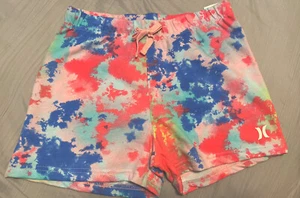 NWT Hurley Girls' Knit Pull on Shorts Pink, blue multi sz. L - Picture 1 of 3
