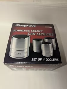 Snap-On Tools Stainless Steel Set Of 4 Socket Can Coolers SSX2836 OPEN BOX - Picture 1 of 10