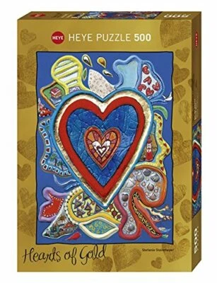 PUZZLE HEYE HEARTS OF GOLD 500 PEZZI CON PELLICOLA DORATA 35 X 50 CM 29707 - Immagine 1 di 2