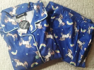Joe Boxer Youth Flannel Pajamas 2-PC. Set XL Unicorns & Rainbows K Mart  - Picture 1 of 7