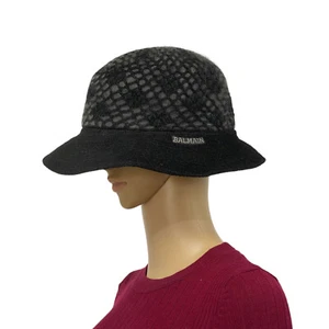 BALMAIN PARIS Vintage Black Embroidered Bucket Hat - Picture 1 of 10