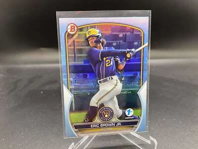 Eric Brown Jr. 2023 Bowman 1st Edition Sky Blue Foil BPPF-41 Brewers - Image 1 of 2
