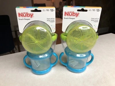 Nuby Snack Keeper Лот из 4 Новых Зеленых и Синих - Изображение 1 из 4