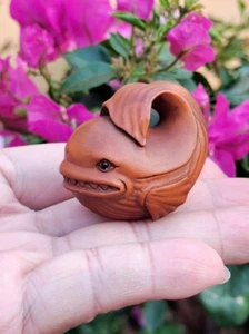 GX1012 - 20 años 2" tallado a mano boj Netsuke - pez ballena - Imagen 1 de 7