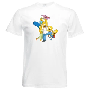 Maglietta La famiglia Simpson che lotta per una scatola di ciambelle. UNISEX Ts - Foto 1 di 2