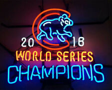 Chicago Cubs 2016 World Series Champions Neon Lamp Sign 20"x16" Bar Light Beer