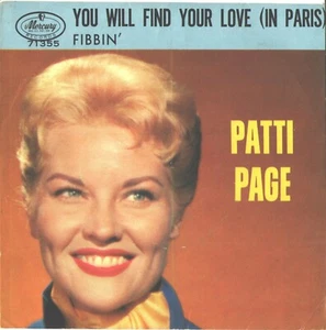 PATTI PAGE-PICTURE SLEEVE ONLY-(U WILL FIND YOUR LOVE IN PARIS)--PS--PIC--SLV - Picture 1 of 1