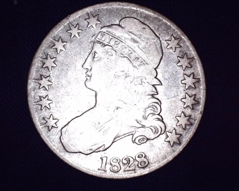 1828 Capped Bust Silver Half Dollar Square Base 2 Small 8s Nice Coin #S142 Cover