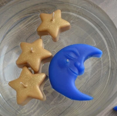 Paquete de 10 velas flotantes luna azul baby shower boda centro de mesa recepción Foto 1 de 2