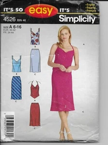 Simplicity 4526 It's So Easy Misses Bias Skirt Halter and Casual Tops Sizes 6-16 - Picture 1 of 4