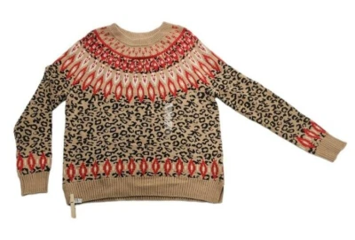 Suéter suéter de mesa de regalo con estampado de leopardo rojo tostado Charter Club para mujer PM J155 Foto 1 de 4