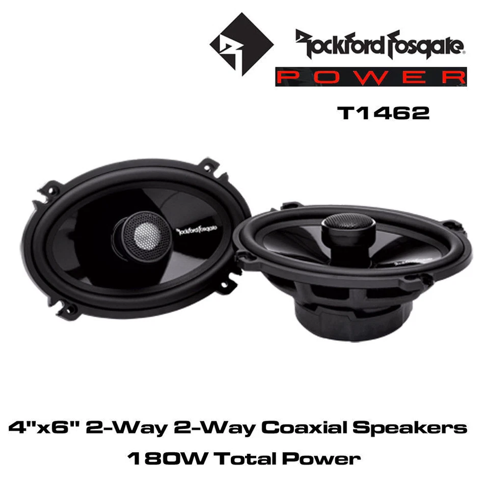 Rockford Fosgate T1462 - Power Series 4"x6" 2-Way Coaxial Speaker 180W Total Pow - Image 1 of 1