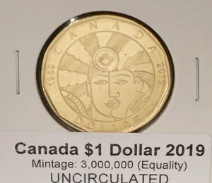 2019 Canada Loonie - EQUALITY  - BU UNC - from mint roll  🇨🇦🇨🇦 - Picture 1 of 2