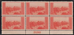 Sc# 741 Grand Canyon National Park Issue Bottom Plate Block (6) MNH - Picture 1 of 2