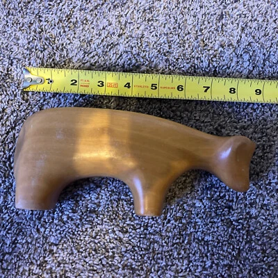 Figura de vaca de juguete de madera tallada suizo Antonio Vitali objeto vintage mediados de siglo Foto 1 de 4