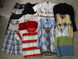 18-pc Boys 10-12, 12 Summer Clothing Lot EUC Shorts, Polos, Vests, Sportscoat
