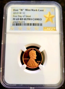 Centavo Lincoln 2019 W First "W" Mint Mark NGC PF69 RD ULTRA CAMEO lanzamiento anticipado - Imagen 1 de 2